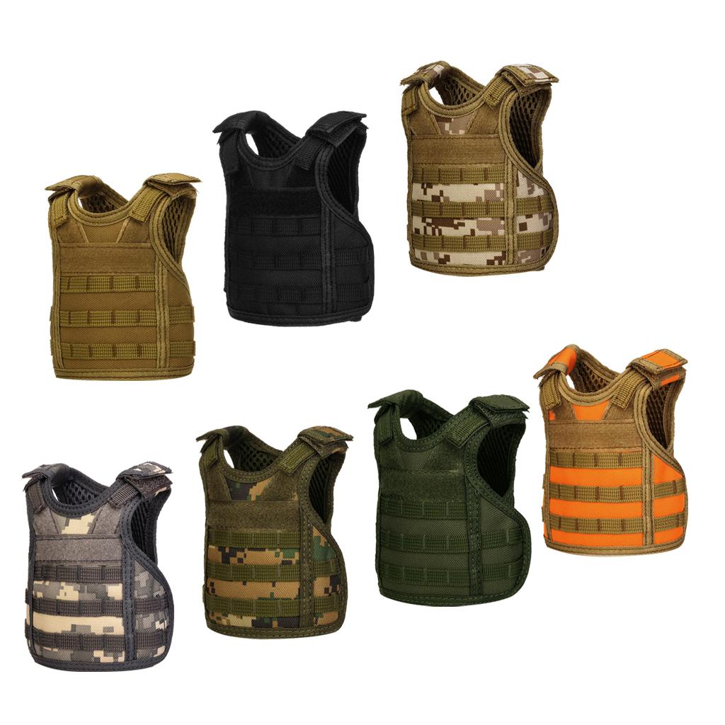 Mini MOLLE Vest Style Beer Sleeve Bottle Stubby Holder brown