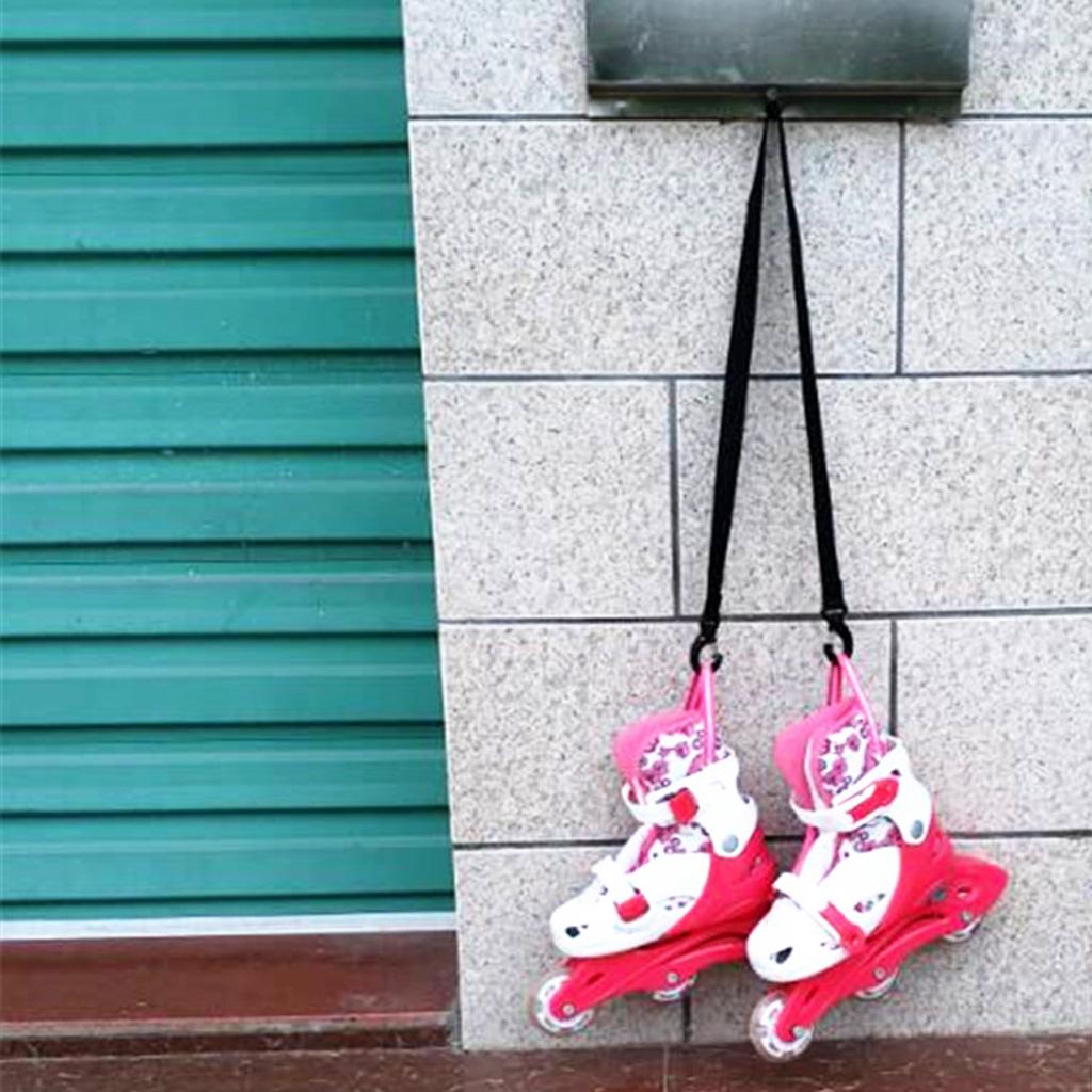 Snowboard Boot Carrier Straps Shoulder Leash for Ice Skates Ski Boot Black