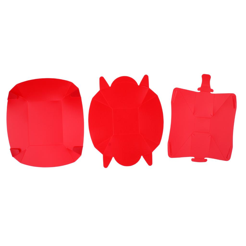 3 Pieces Kit Camping Picnic Folding Cup Bowl Plate Tableware Dinnerware Red