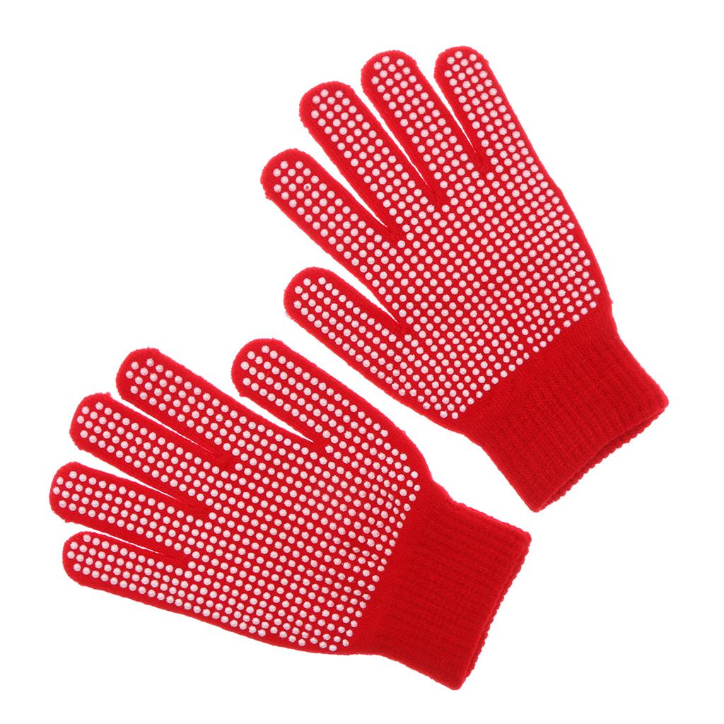 Outdoor Horse Riding Pimple Palm Gloves Hands Protection L Red