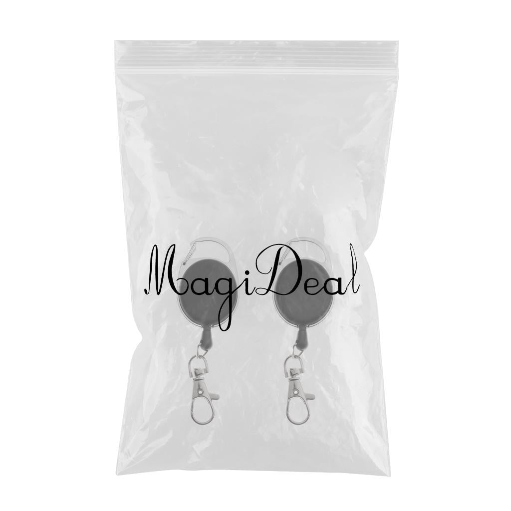 6x2 Pieces Retractable Keychain Key Ring Recoil Pull Reel Belt Clip