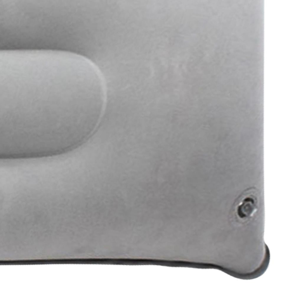 3xInflatable Pillow Travel Air Cushion Camping Car Beach Head Rest Support 43x27cm Light Gray