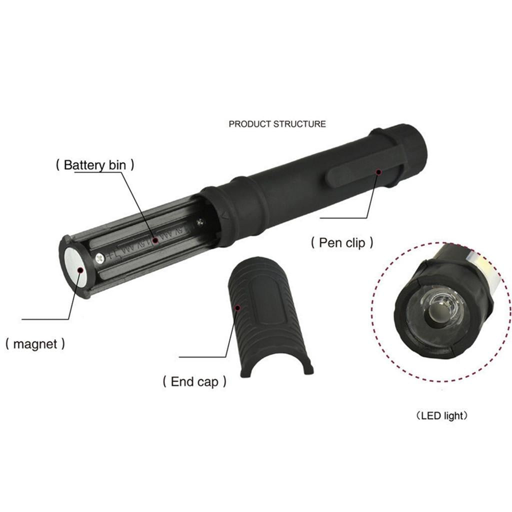 Multifunction COB Work Light Lamp Handy Flashlight Torch W/ Magnetic Black
