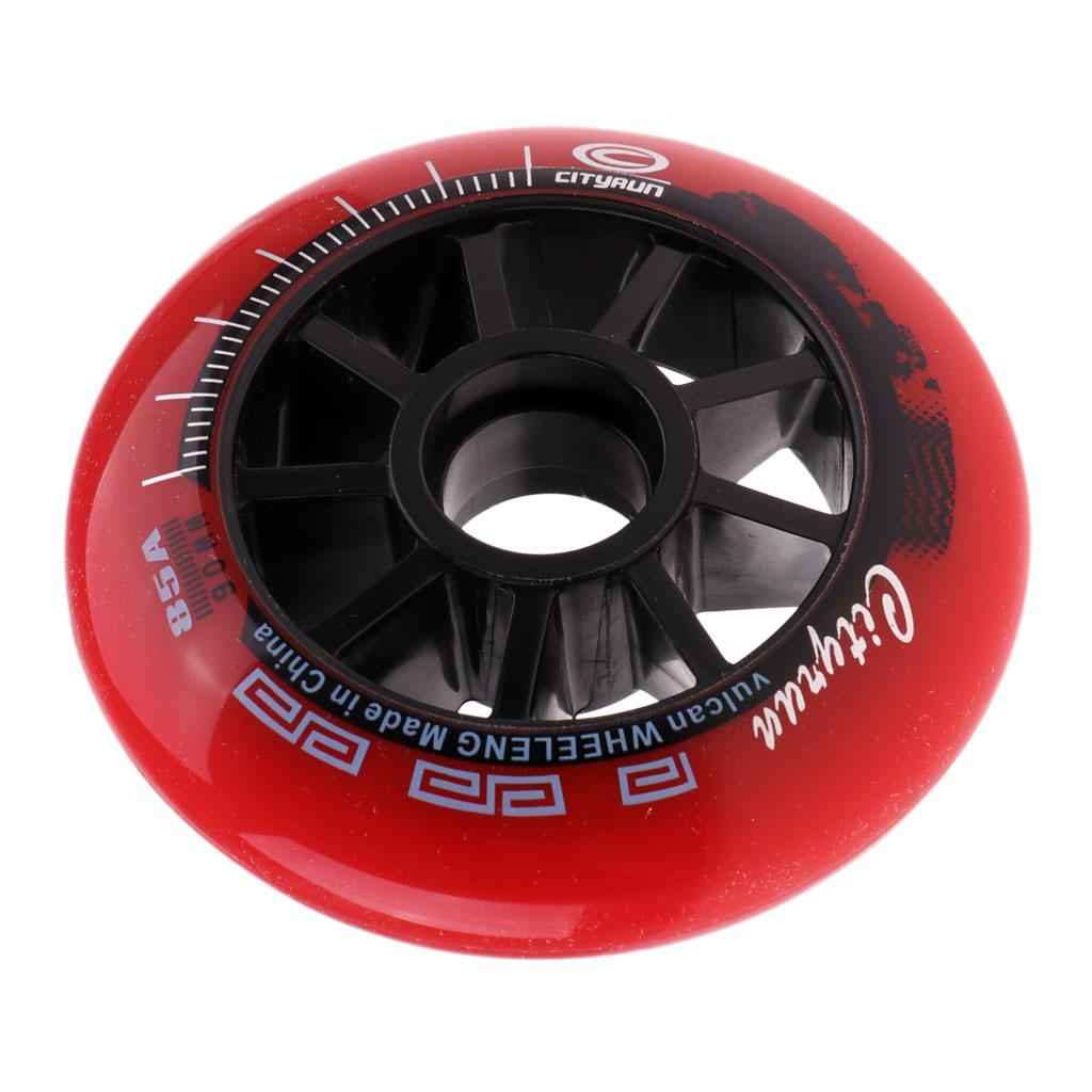 Speed Skating Wheels Outdoor Indoor Inline Skate Wheels Tool 90mm Red