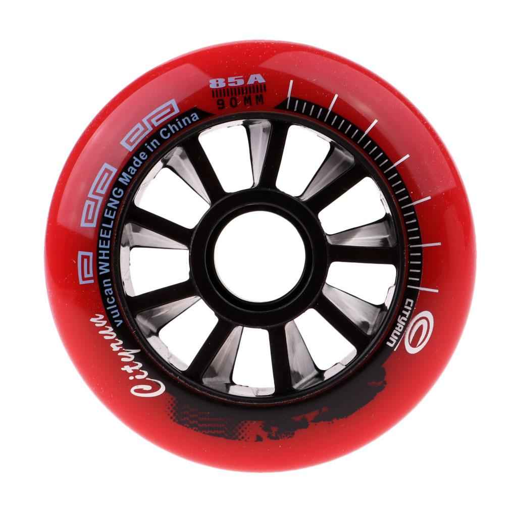 Speed Skating Wheels Outdoor Indoor Inline Skate Wheels Tool 90mm Red
