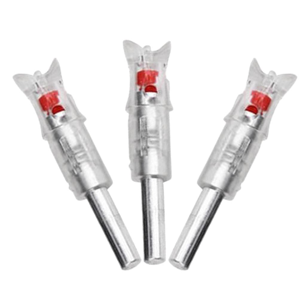 Automatic Luminous Lighted Arrow Nock Tail LED Hunting 7.6mm Shaft  Red