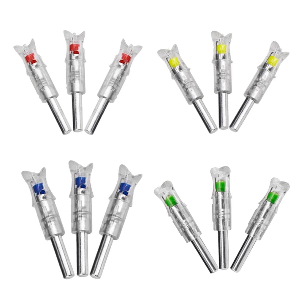 Automatic Luminous Lighted Arrow Nock Tail LED Hunting 7.6mm Shaft  Red