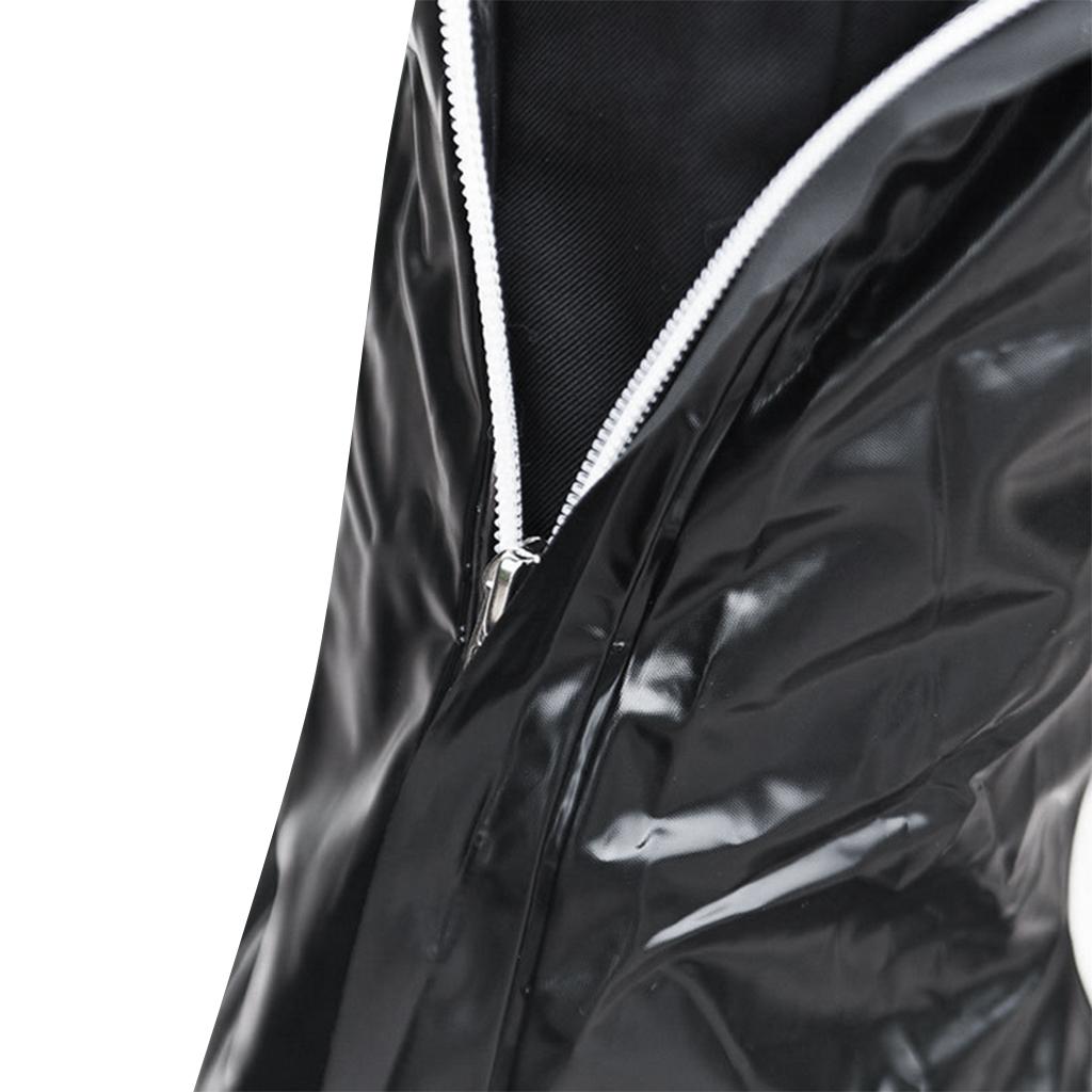 Black Waterproof PVC Rain Boots Shoes Cover with Reflective Strip M 38-39