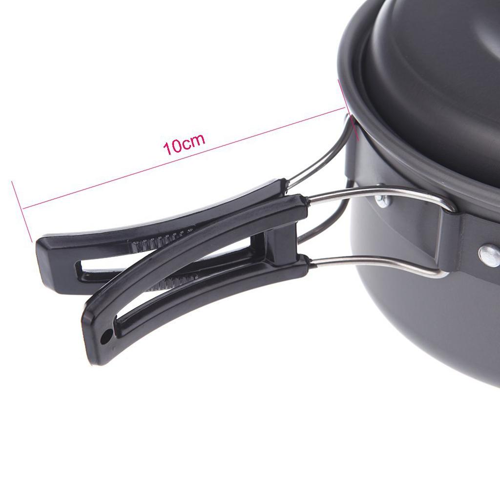 Camping Portable Pot Outdoor Non-stick Aluminum Stockpot w/ Folding Handle S