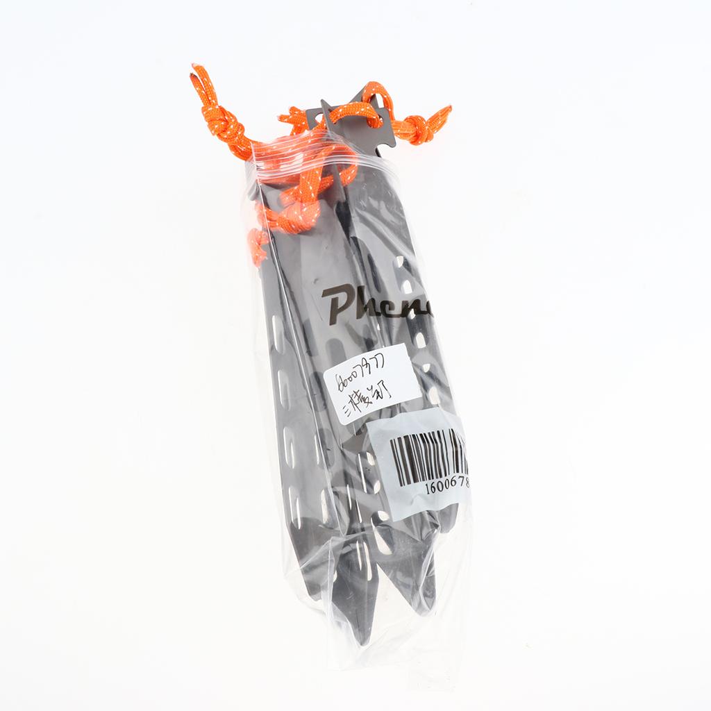 6pcs Titanium Tent Pegs Outdoor Camping Tent Stakes Nails Three Sides Design
