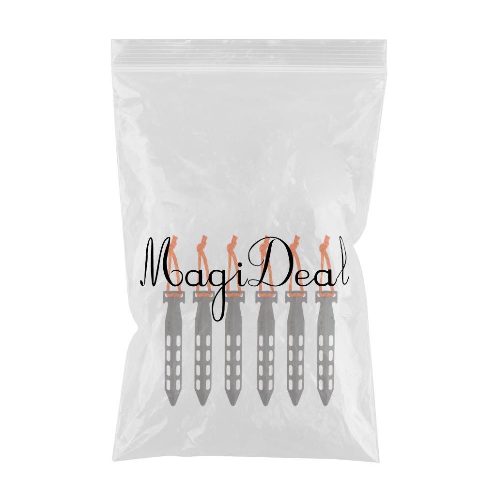 6pcs Titanium Tent Pegs Outdoor Camping Tent Stakes Nails Three Sides Design