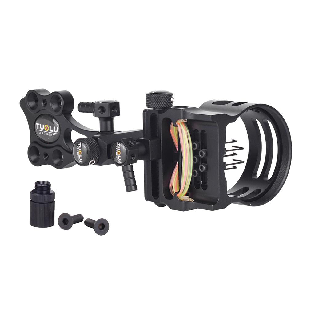 Micro Adjust 5 Pin .019 Compound Bow Archery Sight - Short Pole Black"