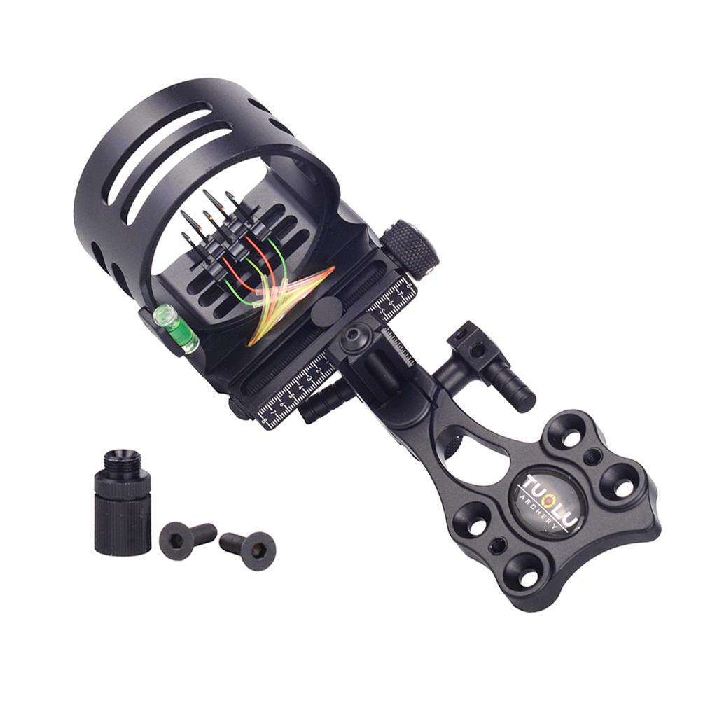 Micro Adjust 5 Pin .019 Compound Bow Archery Sight - Short Pole Black"