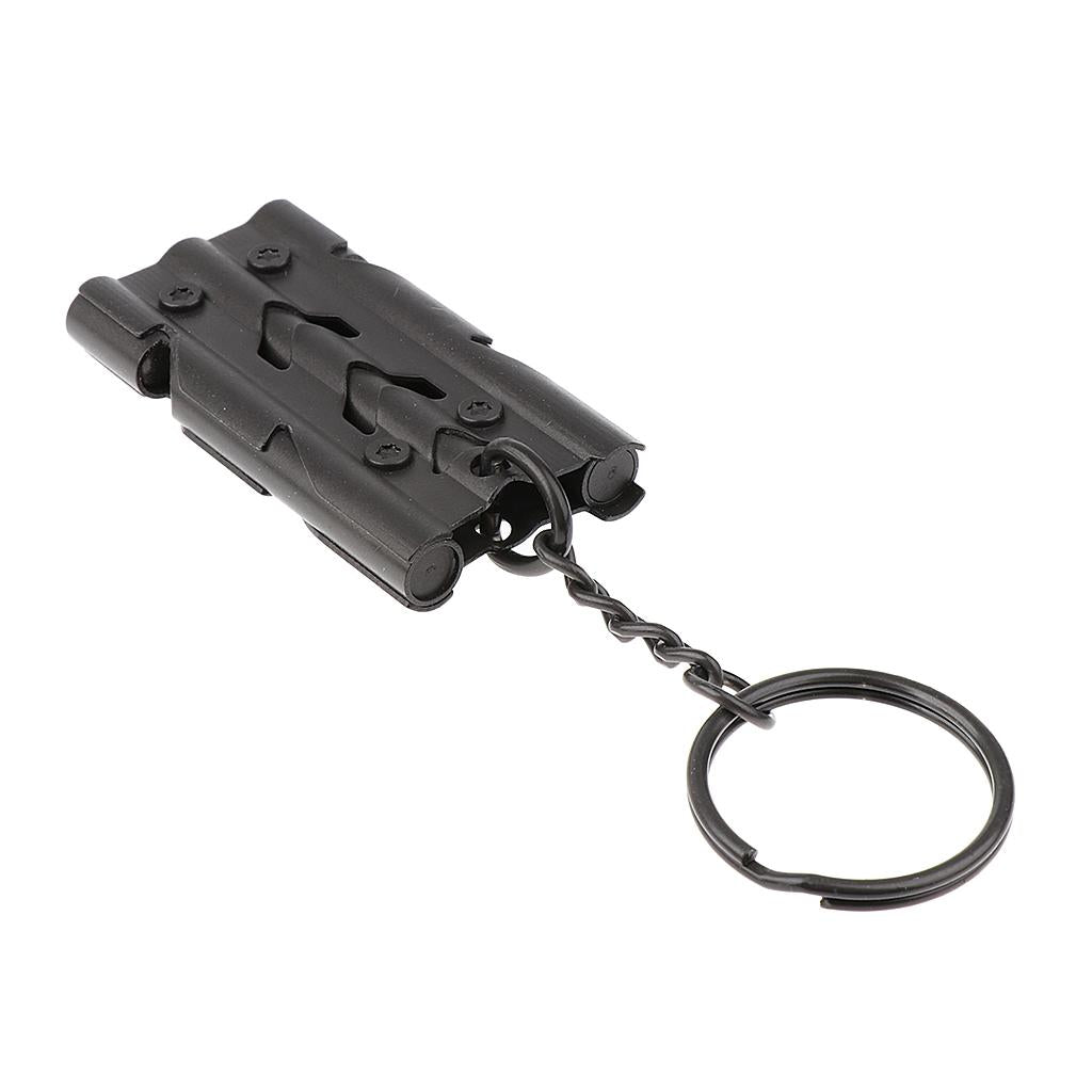 Outdoor High Decibel Survival Safety Emergency Triple Tube Whistle Black