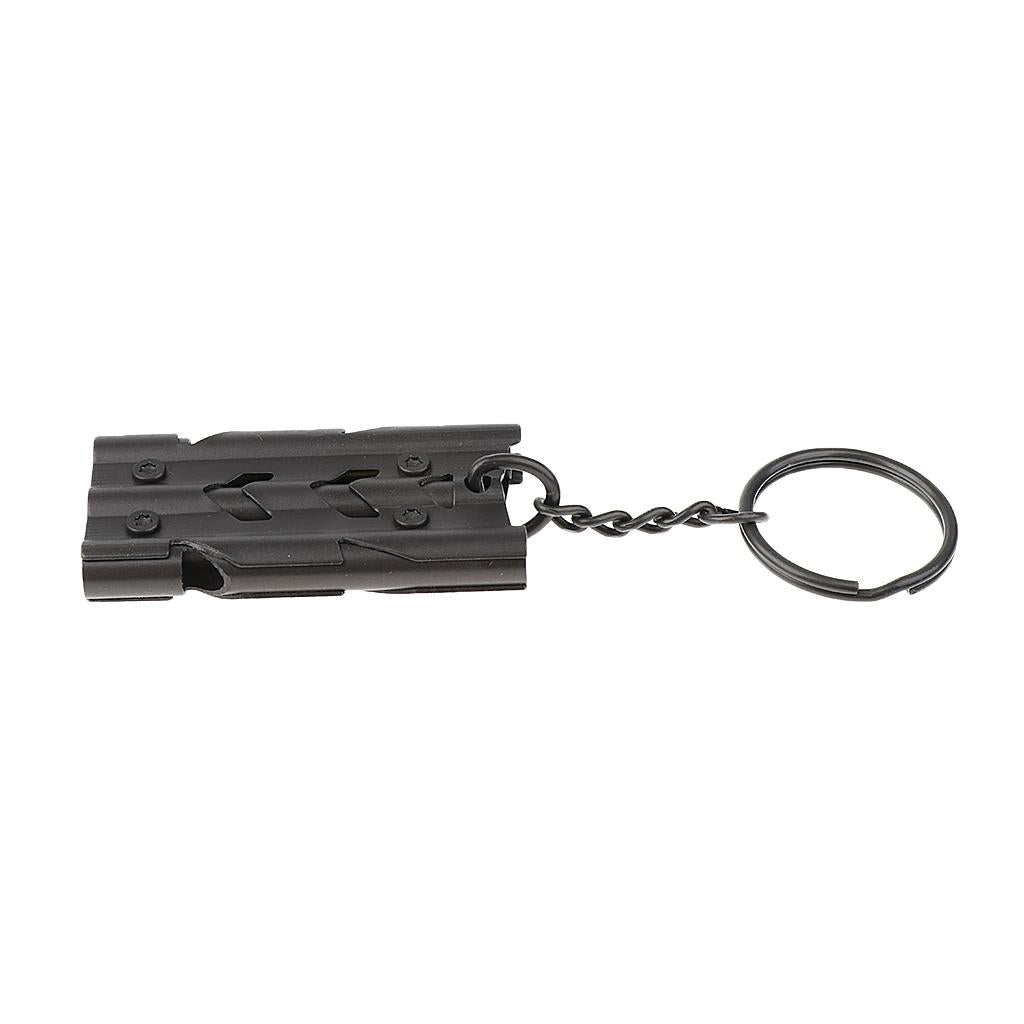 Outdoor High Decibel Survival Safety Emergency Triple Tube Whistle Black