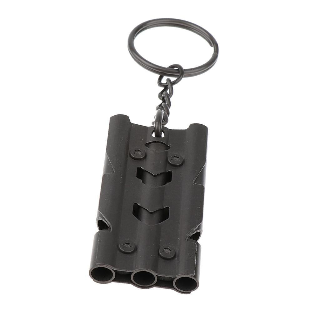 Outdoor High Decibel Survival Safety Emergency Triple Tube Whistle Black