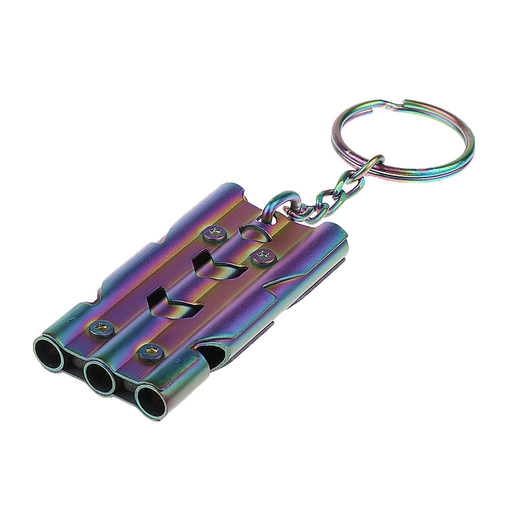 Outdoor High Decibel Survival Safety Emergency Triple Tube Whistle Colorful
