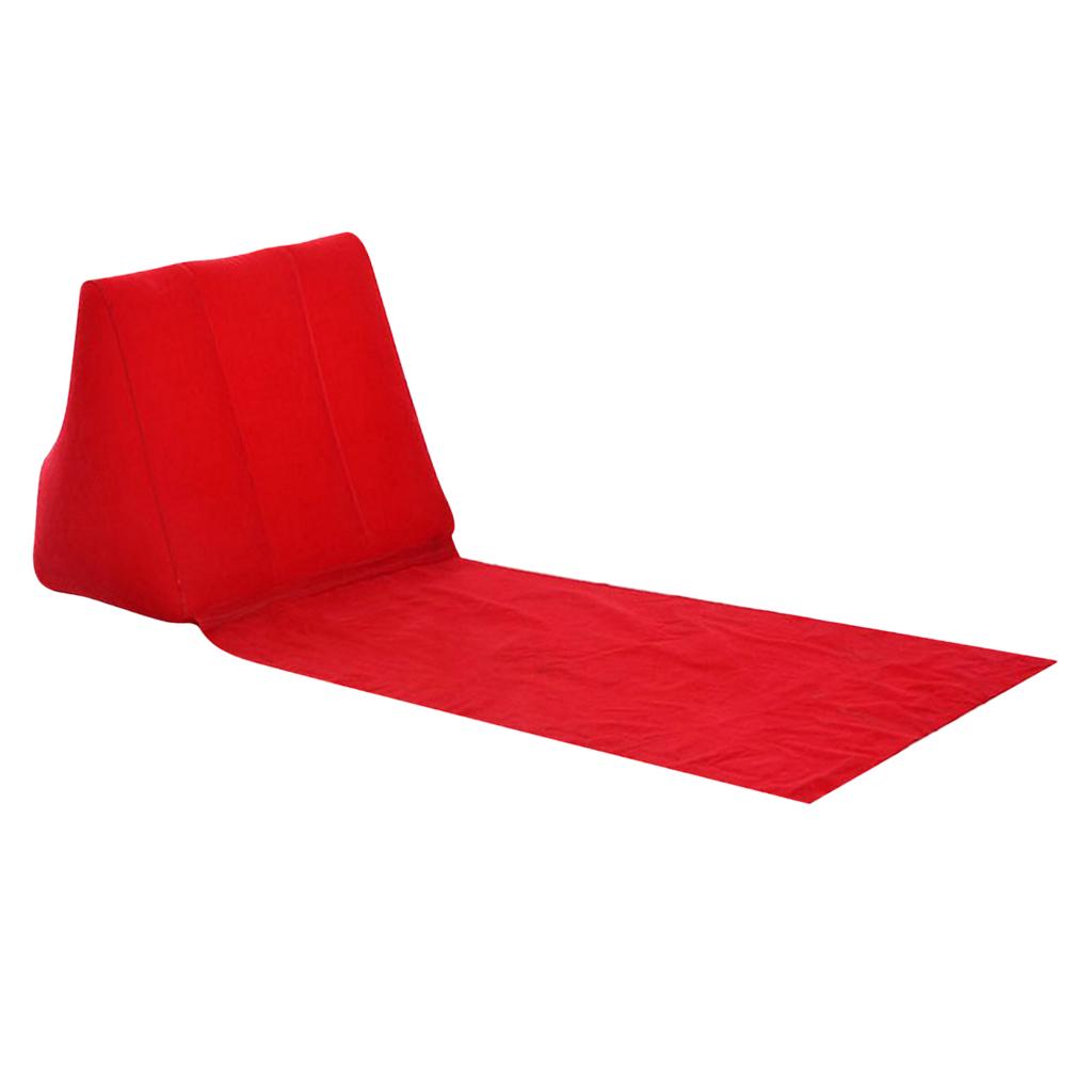 Inflatable Beach Festival Camping Loungers Back Pillow Cushion Chair red
