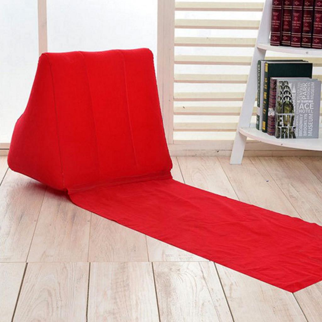 Inflatable Beach Festival Camping Loungers Back Pillow Cushion Chair red