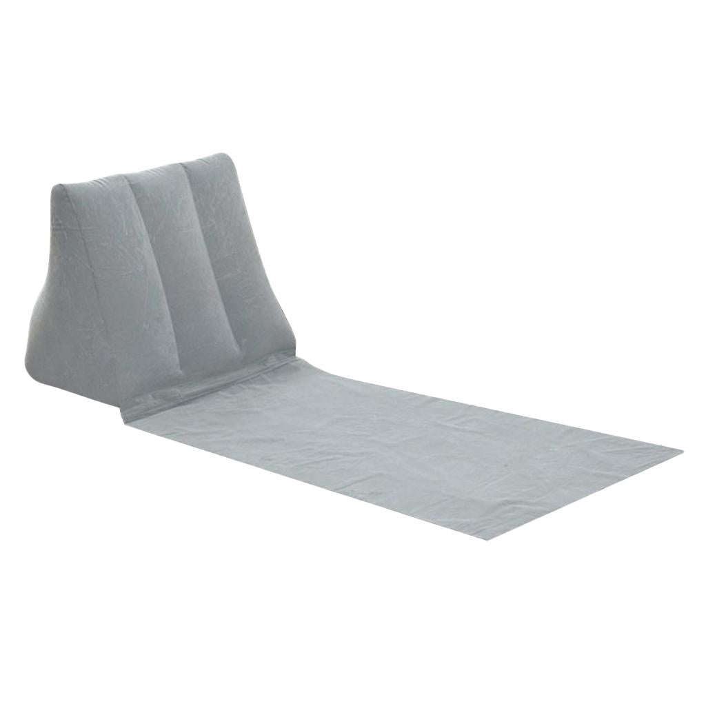 Inflatable Beach Festival Camping Loungers Back Pillow Cushion Chair grey
