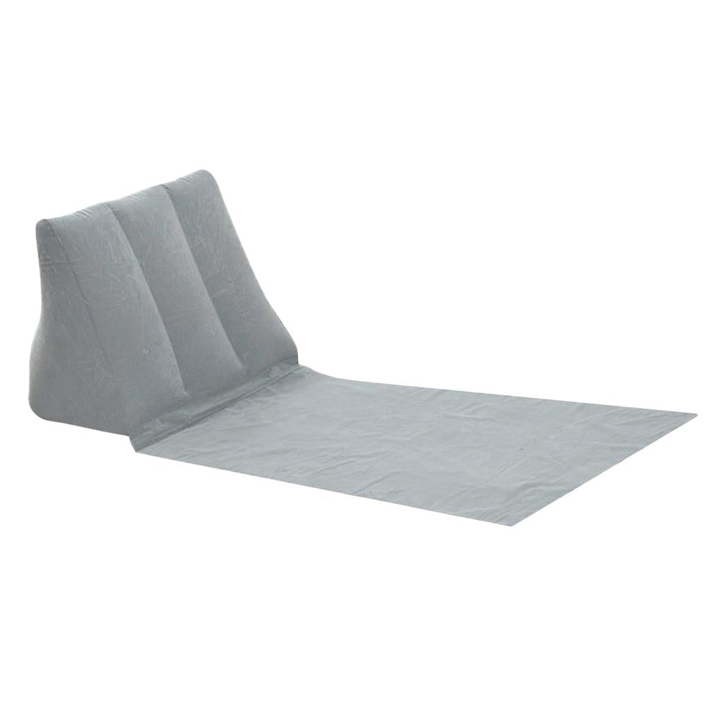 Inflatable Beach Festival Camping Loungers Back Pillow Cushion Chair grey
