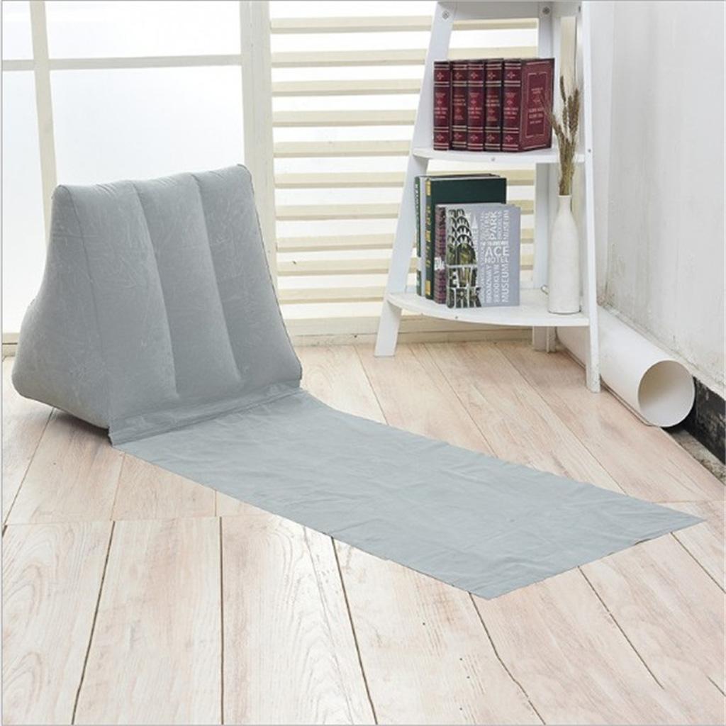 Inflatable Beach Festival Camping Loungers Back Pillow Cushion Chair grey