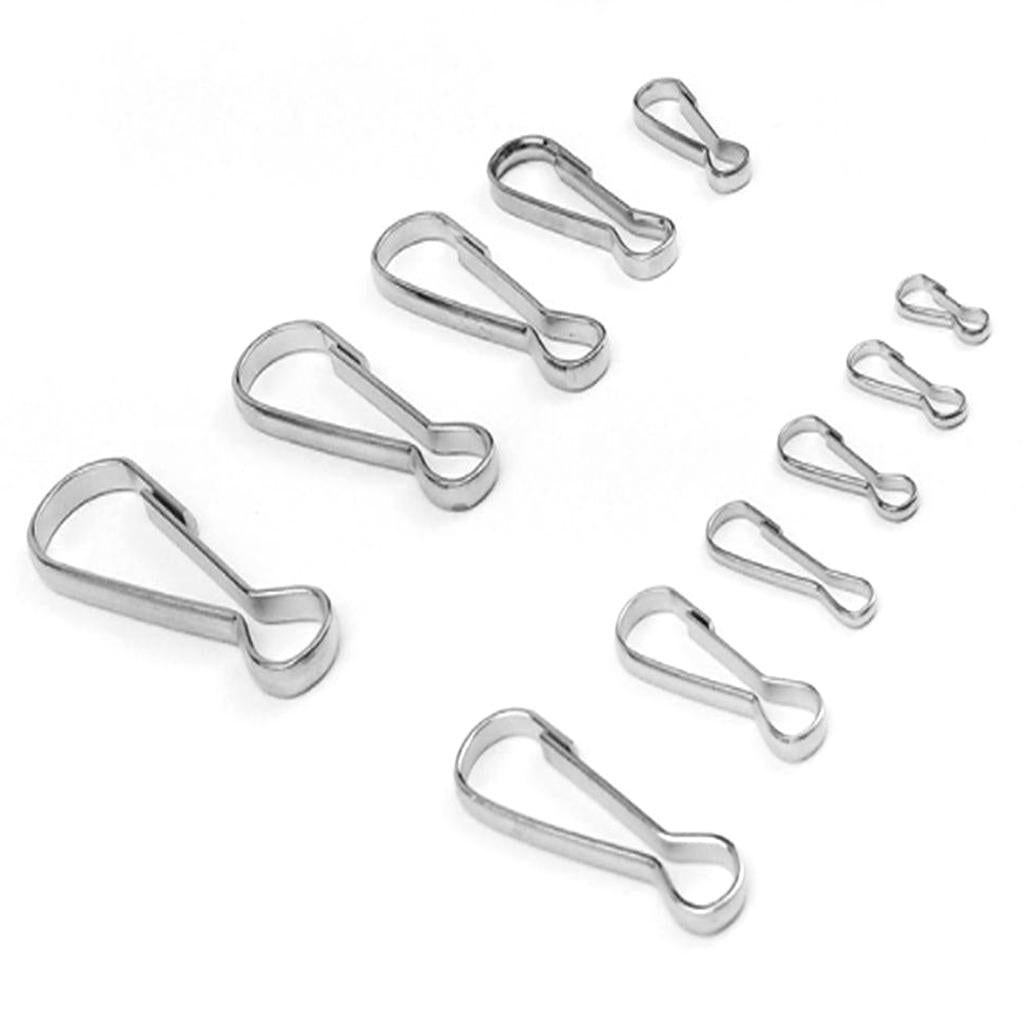 100pcs Stainless Steel Carabiners Spring Snap Clasp Outdoor Hardware 28mm