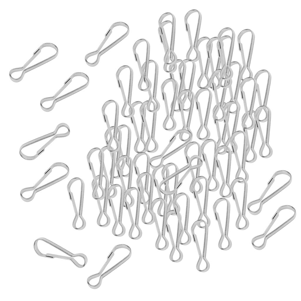 100pcs Stainless Steel Carabiners Spring Snap Clasp Outdoor Hardware 28mm