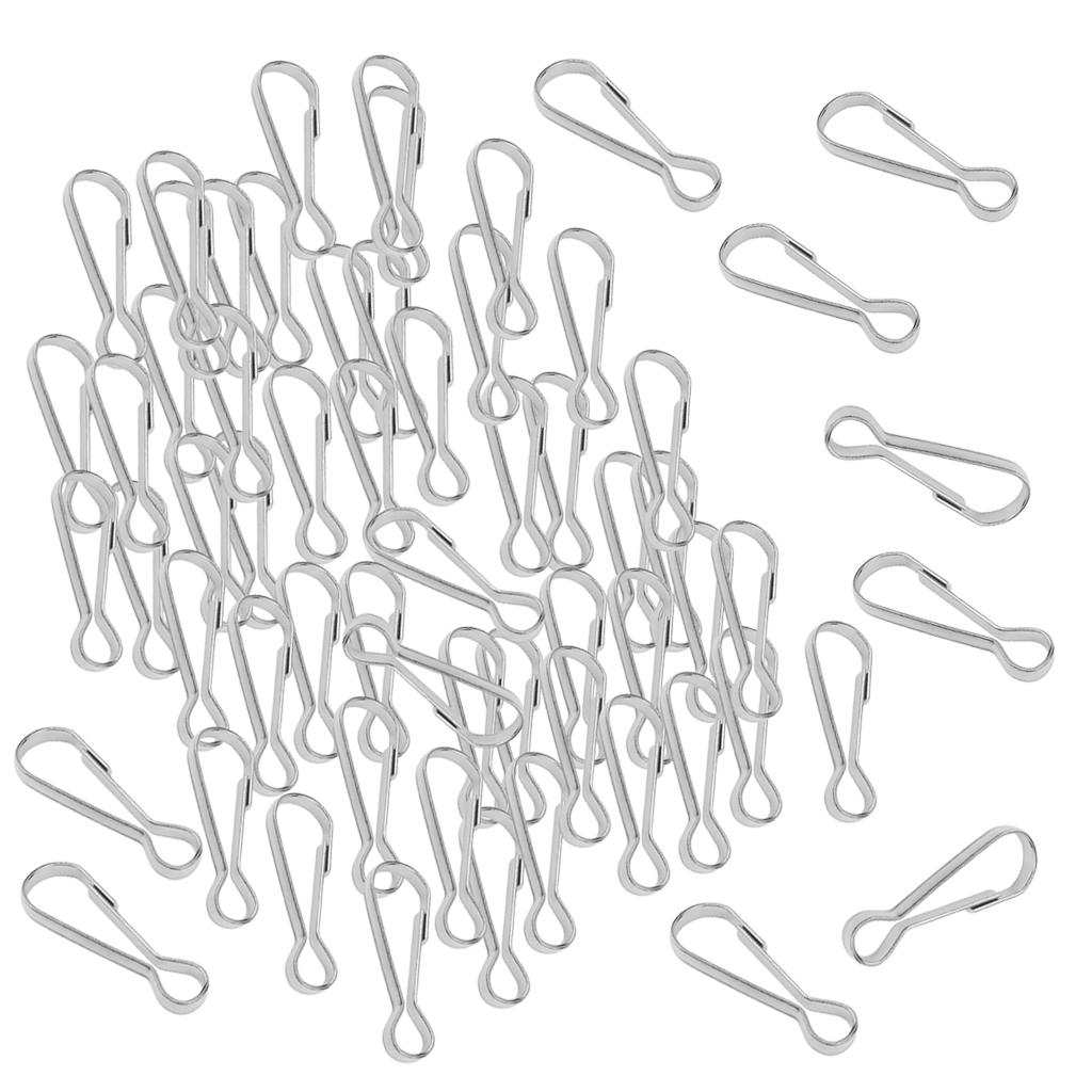 100pcs Stainless Steel Carabiners Spring Snap Clasp Outdoor Hardware 28mm