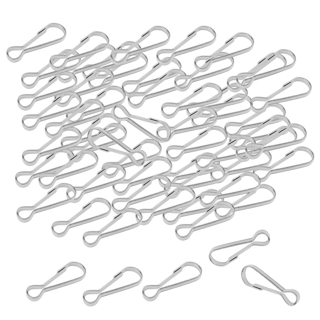 100pcs Stainless Steel Carabiners Spring Snap Clasp Outdoor Hardware 28mm