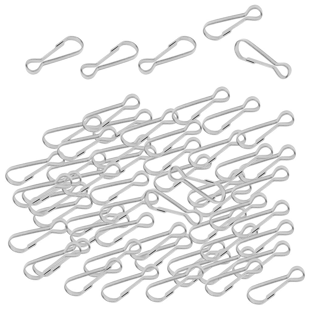 100pcs Stainless Steel Carabiners Spring Snap Clasp Outdoor Hardware 28mm