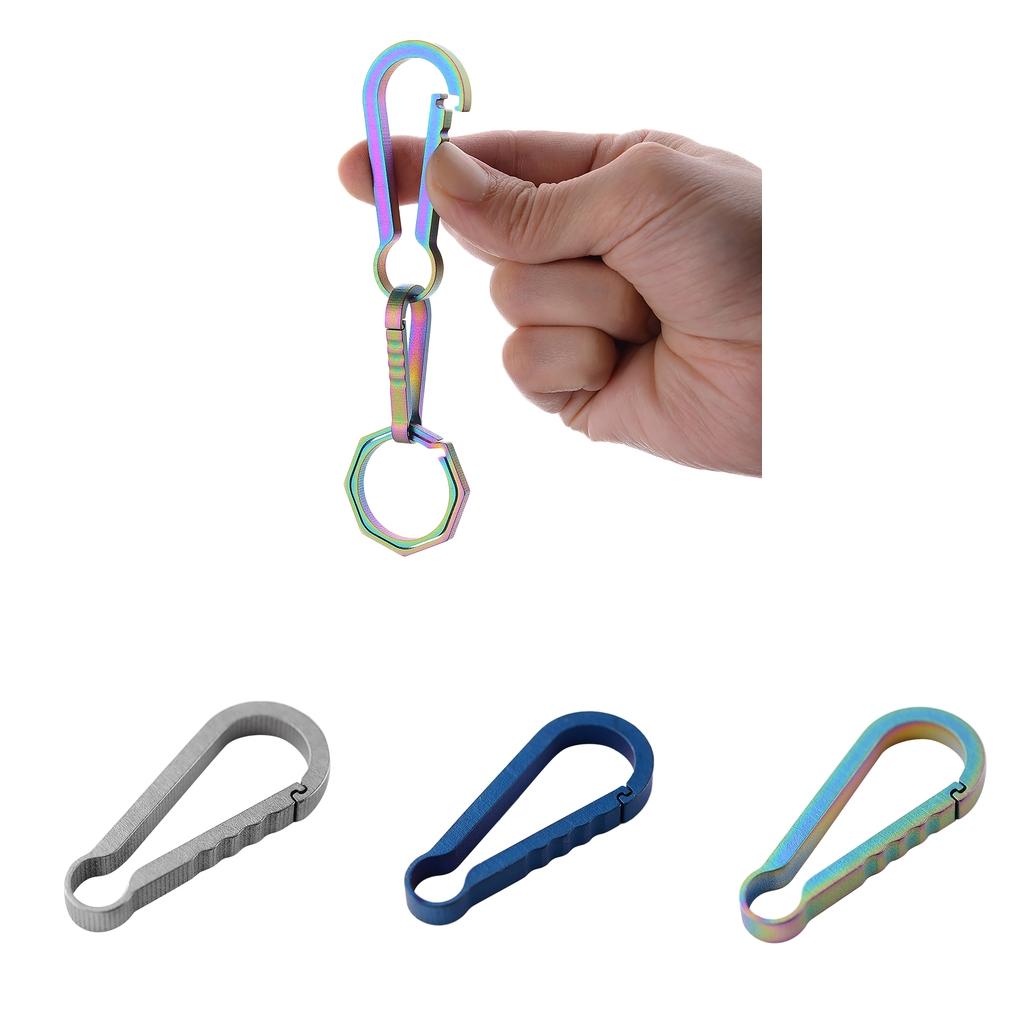 Titanium Alloy Keychain Buckle Spring Snap Hook Outdoor Clip 36mm Colorful