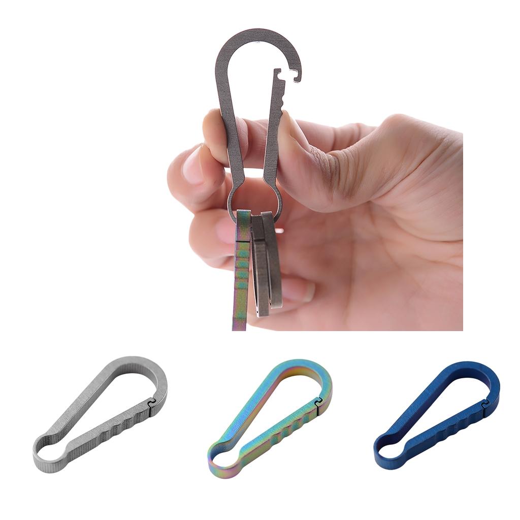 Titanium Alloy Keychain Buckle Spring Snap Hook Outdoor Clip 36mm Colorful