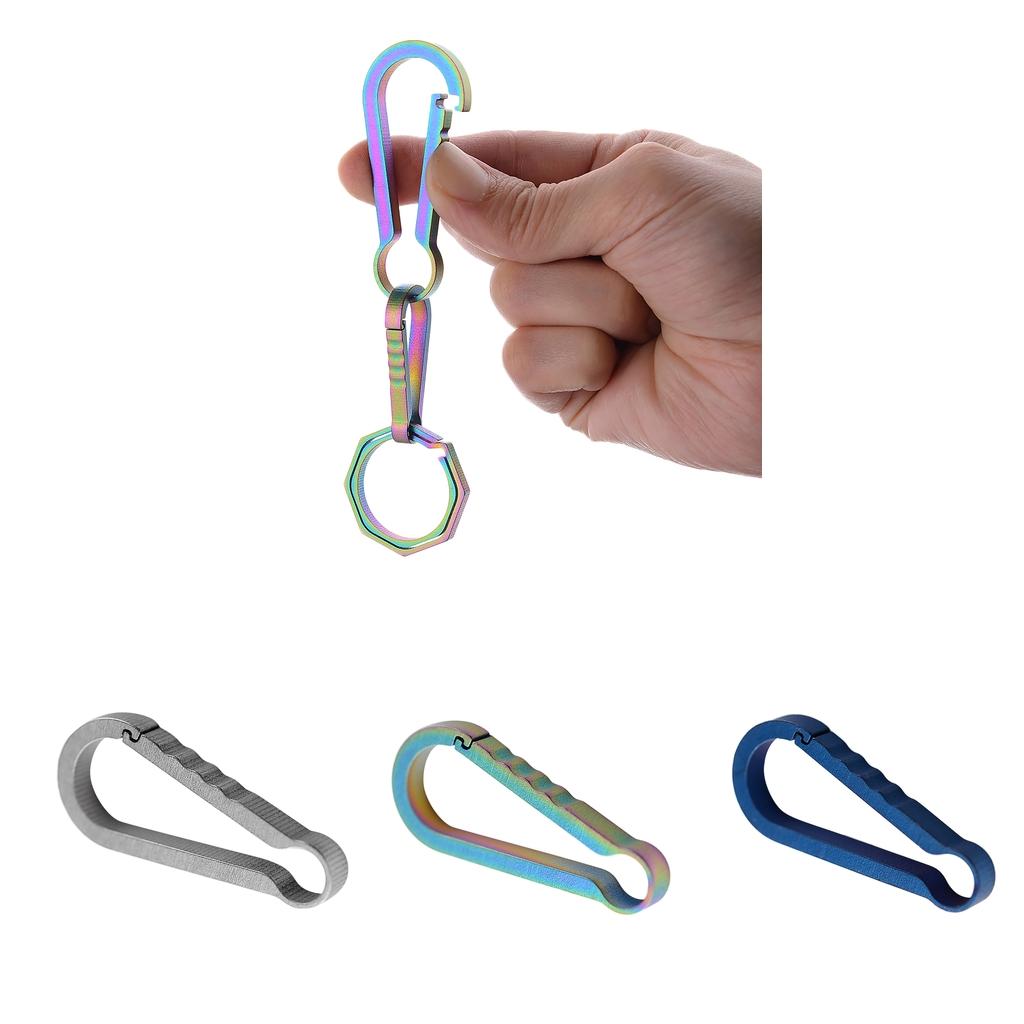 Titanium Alloy Keychain Buckle Spring Snap Hook Outdoor Clip 36mm Colorful