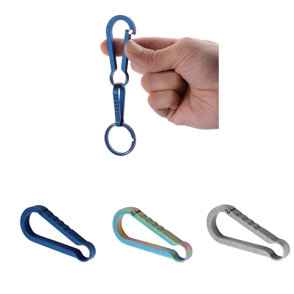 Titanium Alloy Keychain Buckle Spring Snap Hook Outdoor Clip 36mm Colorful