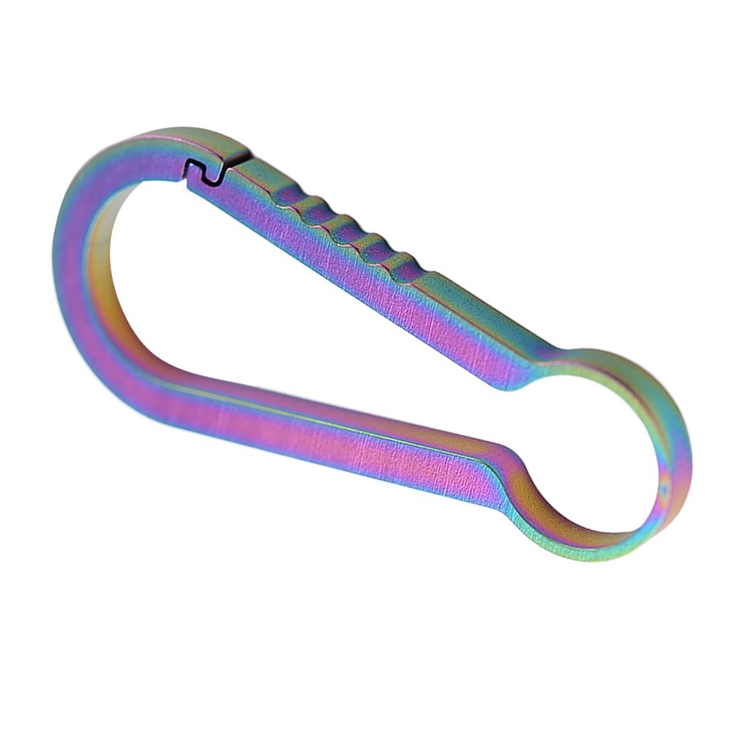Titanium Alloy Keychain Buckle Spring Snap Hook Outdoor Clip 59mm Colorful