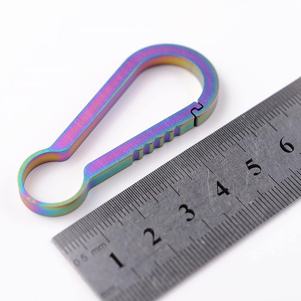 Titanium Alloy Keychain Buckle Spring Snap Hook Outdoor Clip 59mm Colorful