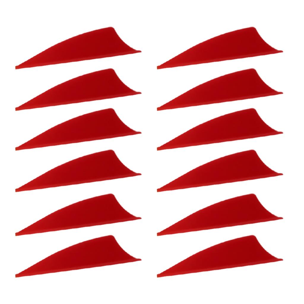 Archery Recurve Bow Hunting Arrow Fletching 1.75 in 12 Pieces Red