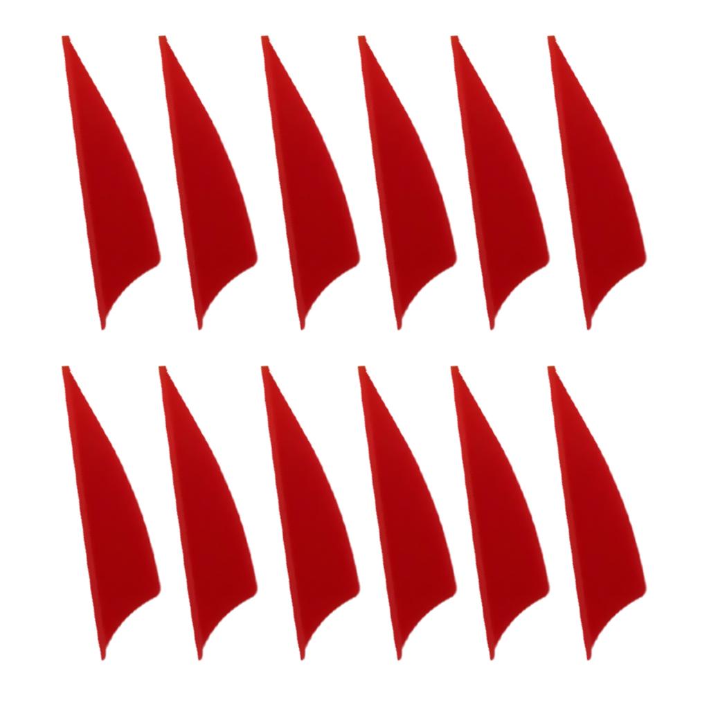 Archery Recurve Bow Hunting Arrow Fletching 1.75 in 12 Pieces Red