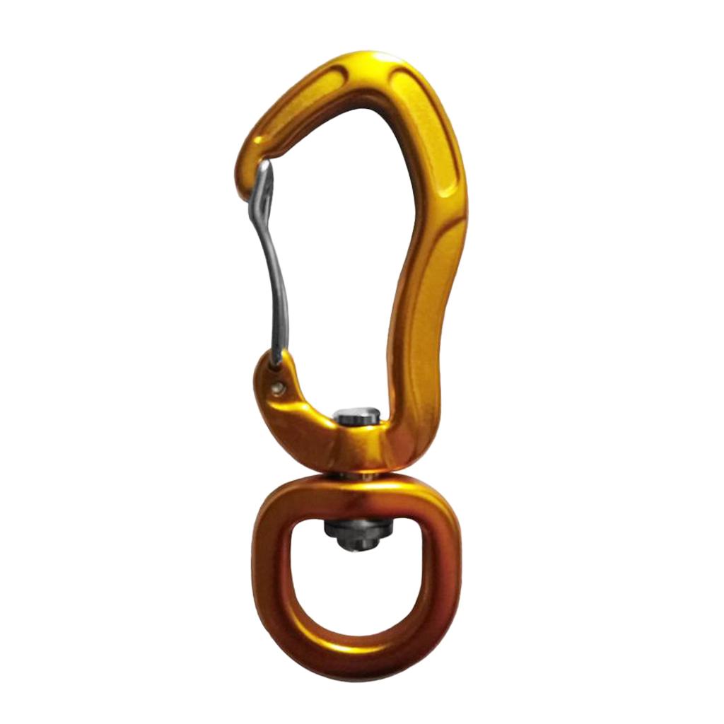 1 Pair Swivel Carabiner Hanging Connect Hook Camping 76mm gold round eye