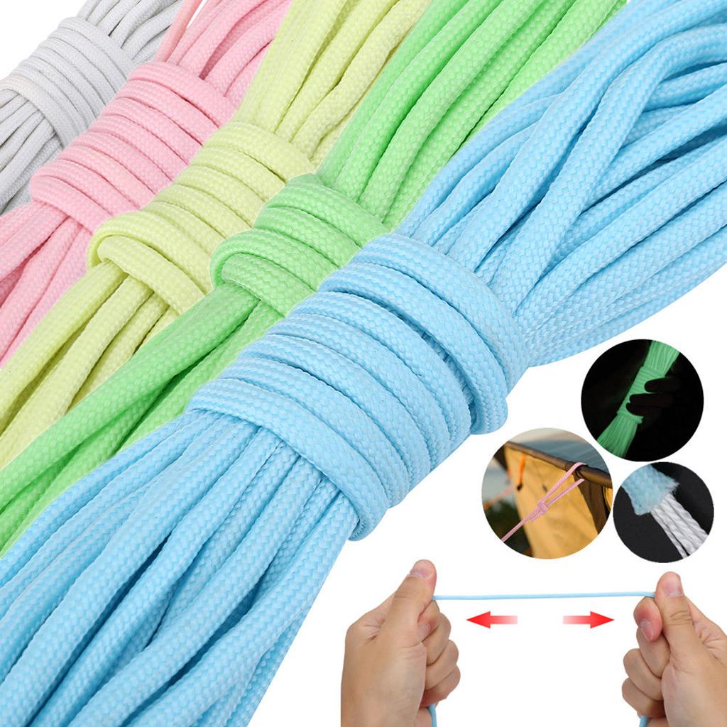 Glow in the Dark 550 Luminous Paracord Parachute Rope Cord Outdoor pink