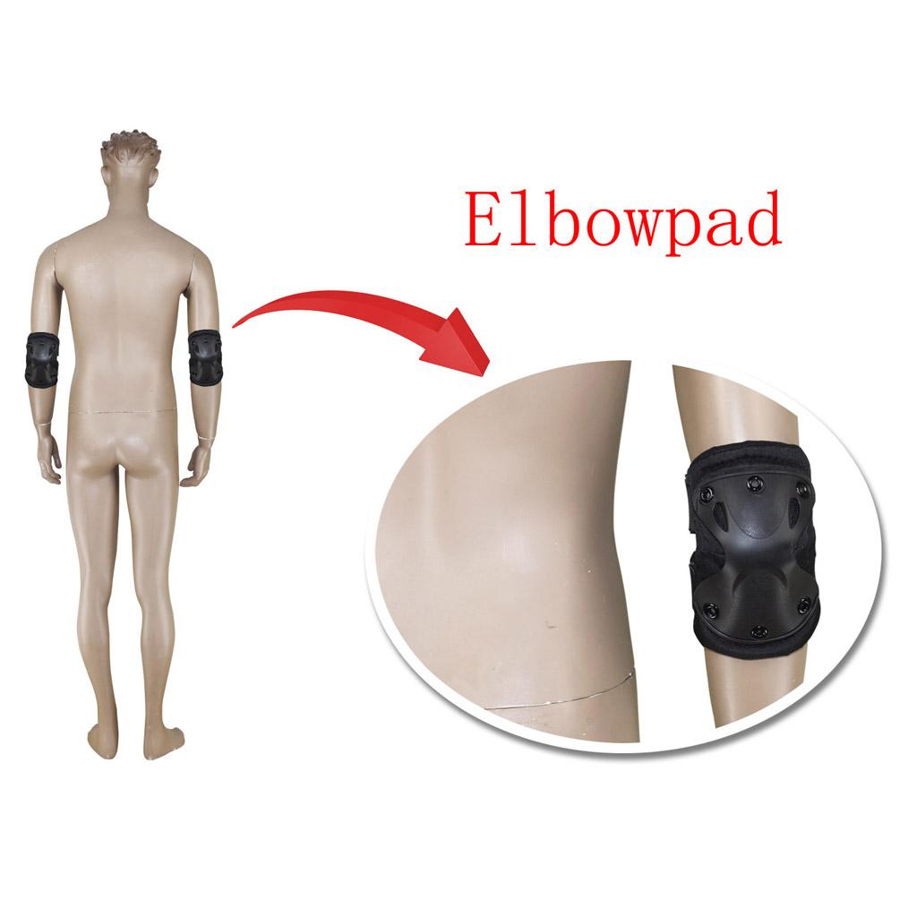 Adjustable Knee Pads Elbow Pads Outdoor Roller Skating Protective Kit Black