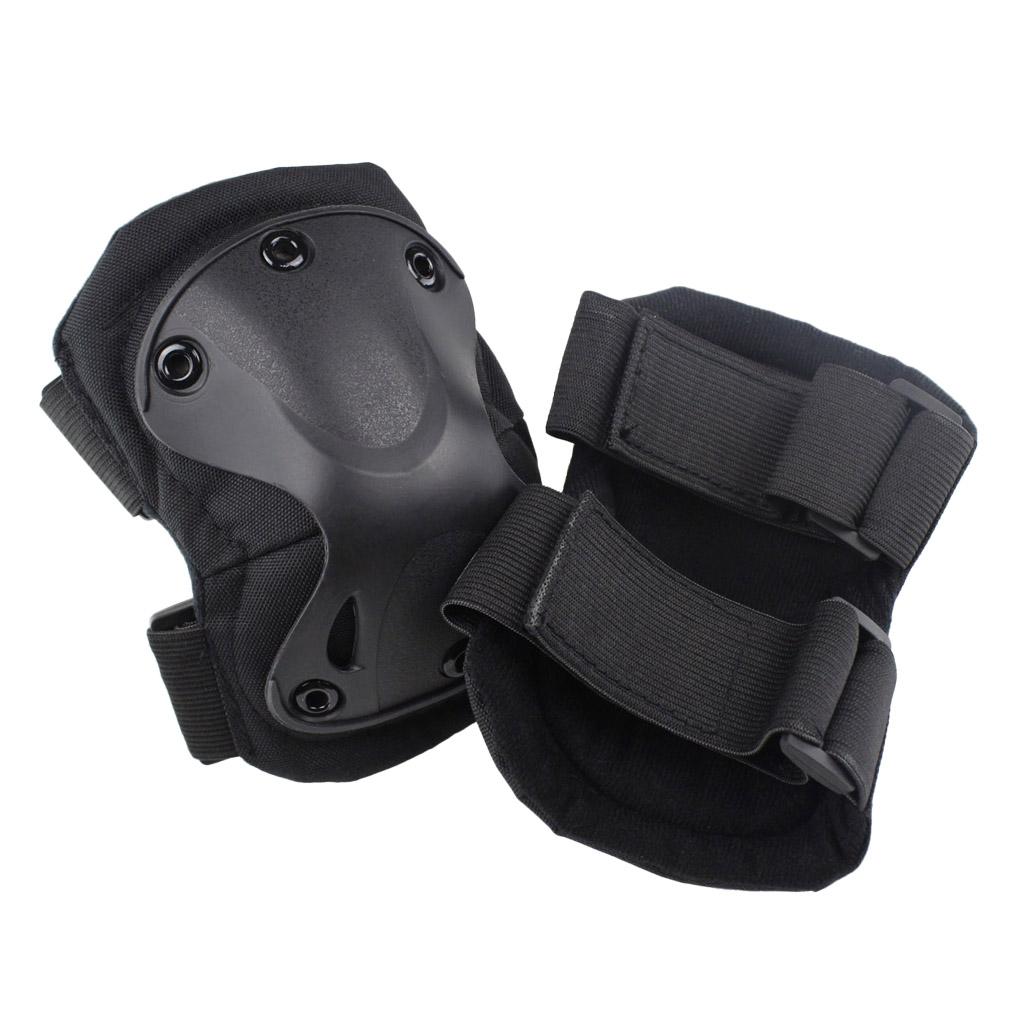 Adjustable Knee Pads Elbow Pads Outdoor Roller Skating Protective Kit Black