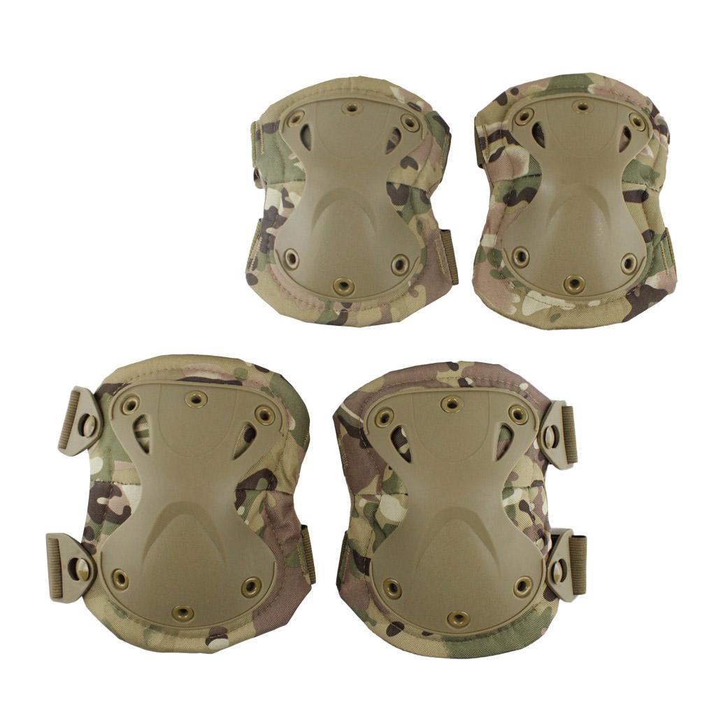 Adjustable Knee Pads Elbow Pads Outdoor Roller Skating Protective Kit Camo C
