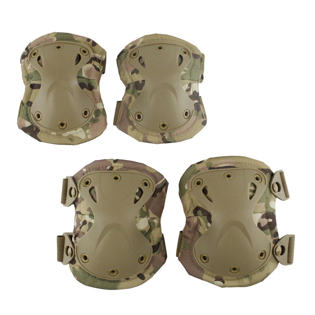 Adjustable Knee Pads Elbow Pads Outdoor Roller Skating Protective Kit Camo C