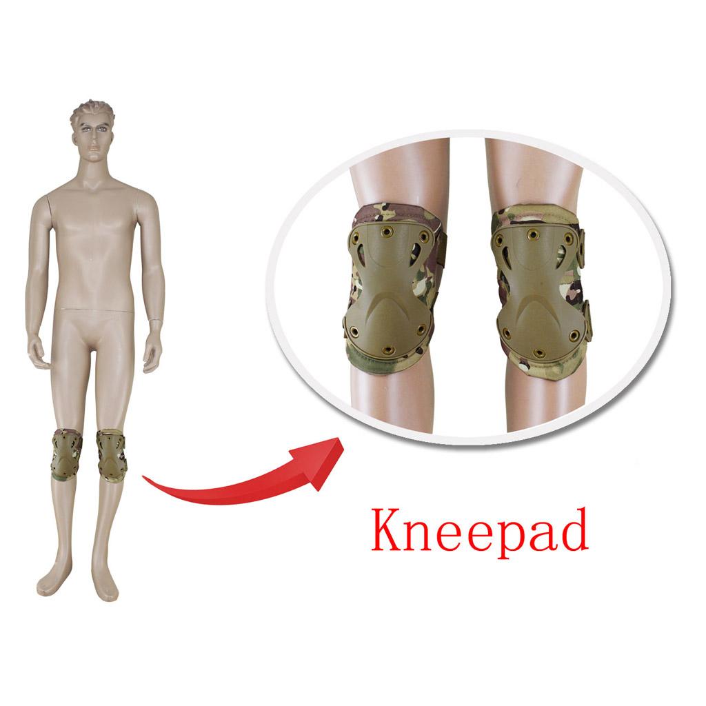 Adjustable Knee Pads Elbow Pads Outdoor Roller Skating Protective Kit Camo C