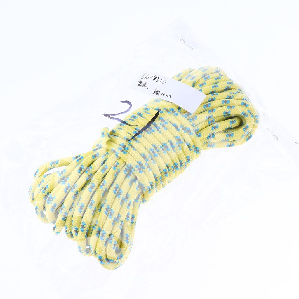5mm Outdoor Camping Tent Guide Rope Guy Line Accessories 10m Light Yellow