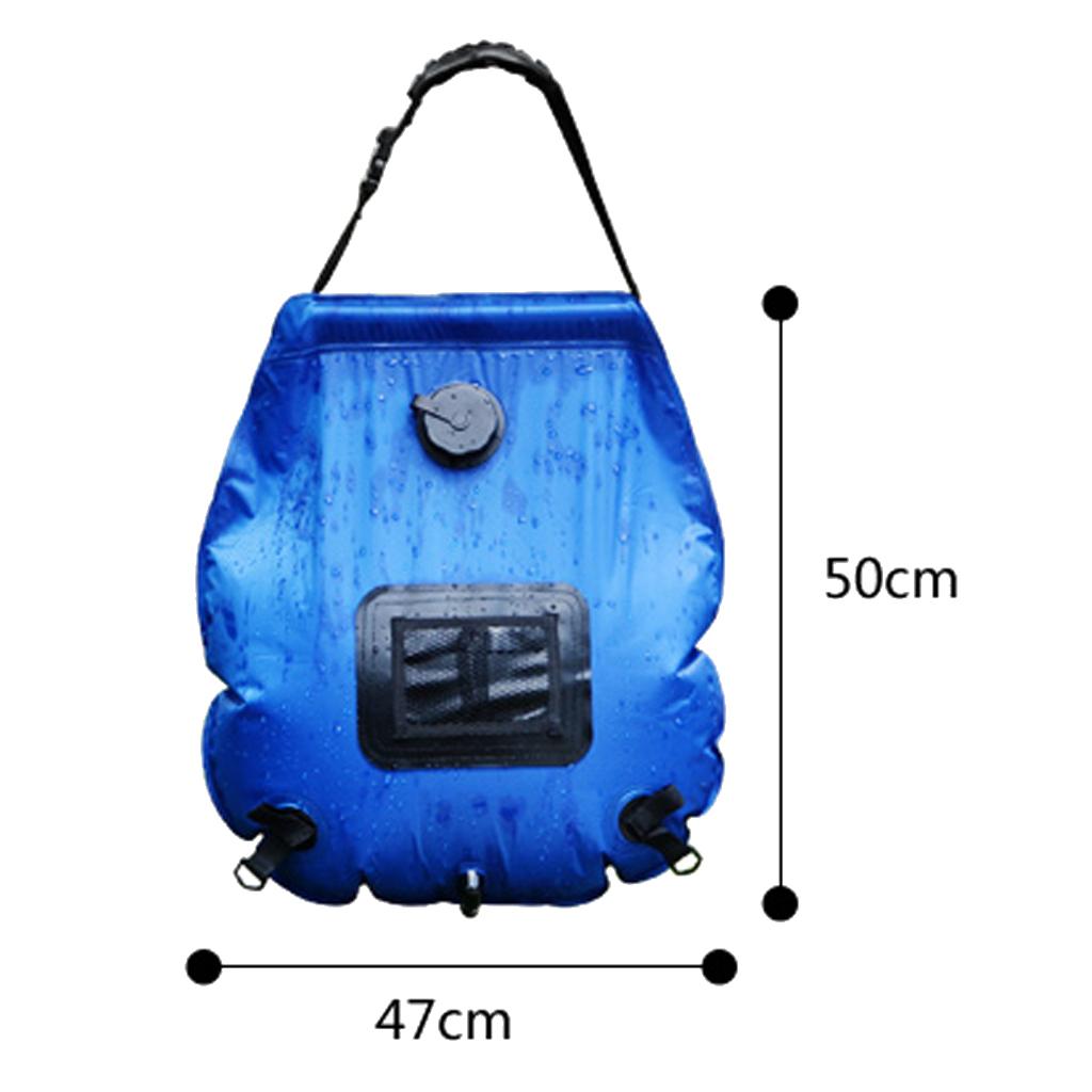 Portable 20L Water Bag Solar Heated Shower Pouch for Outdoors Camping Travel