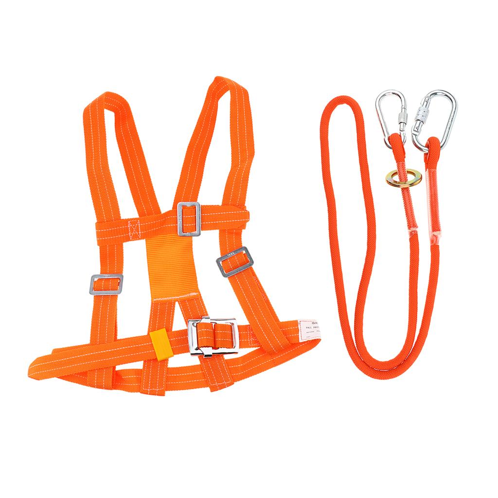 Outdoor 5 point Half Body Climbing Harness Safety Belt Rescue Rope S + 3m