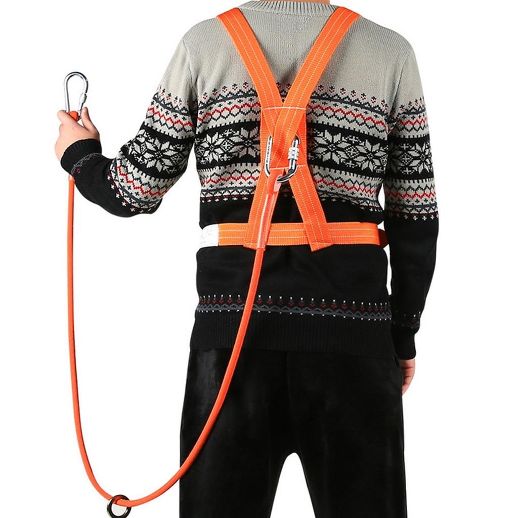 Outdoor 5 point Half Body Climbing Harness Safety Belt Rescue Rope S + 3m